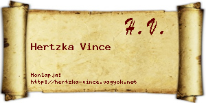 Hertzka Vince névjegykártya